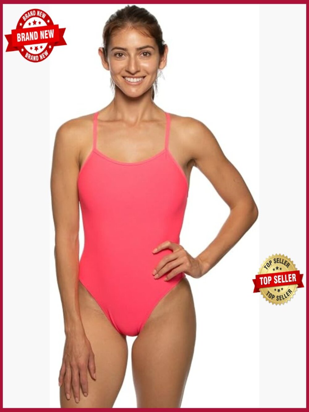 Athletic One Piece Swimsuit for Competitive Swimming, Medium Coverage, Fixed